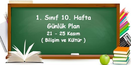 2022-2023 Eğitim Öğretim Yılı 1. Sınıf 10. Hafta Günlük Planlar